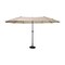 Merrick Lane Evanston 15 FT Triple Head Umbrella for Patio Use with Crank Handle, and Easy Lift Function